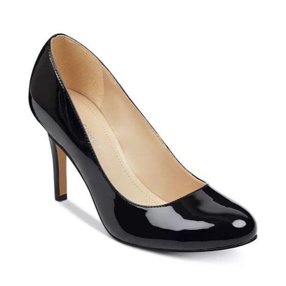 Marc Fisher Chris Round Toe Patent Leather Slip On Pump